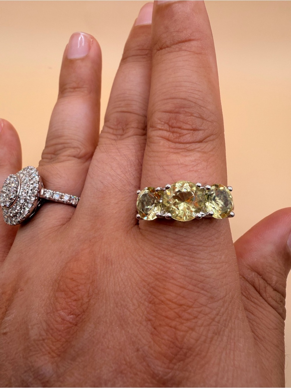 925 Sterling Silver Lemon Quartz Ring Size 10.